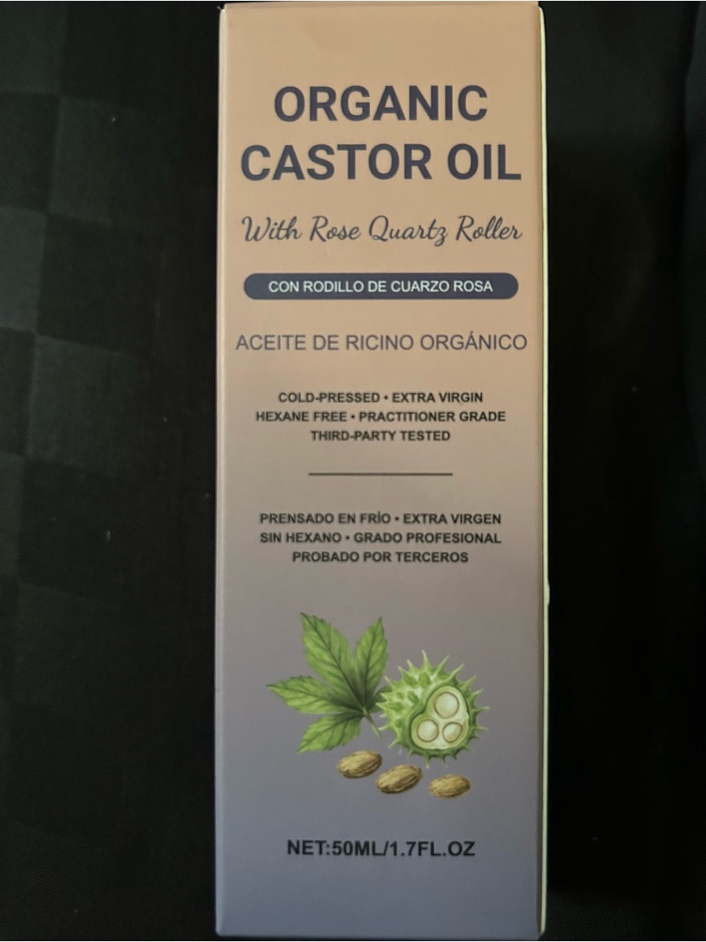 Poler Organic Castor Oil with Rose Quartz Roller - Pink & Green Accent